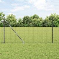 Berkfield Home Euro Fence with 7 Spike Posts 1.2x10 m Galvanised Steel Grey in Silver