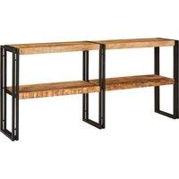 Berkfield Home Console Table 160x33x75 cm Solid Rough Wood Mango in Brown | Size: 160 x 33 x 75 cm