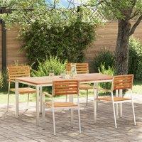 Berkfield Home 5 Piece Garden Dining Set Solid Wood Teak in Brown