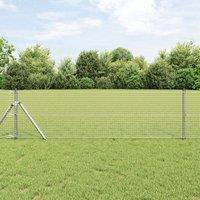 Berkfield Home Welded Wire Fence 0.4x25 m Galvanised Steel in Silver