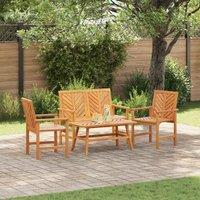 Berkfield Home 4 Piece Garden Lounge Set Solid Wood Acacia in Brown