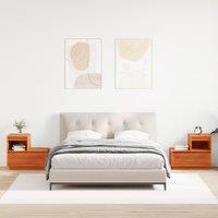 Berkfield Home Bedside Cabinet 2 pcs Wax brown 60 x 34 x 51 cm Solid pinewood