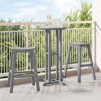 Berkfield Home 3 Piece Garden Bar Set Light Grey HDPE