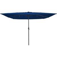 Berkfield Home Square Garden Parasol with LED Lights 295x245 cm in Azure Blue