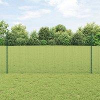 Berkfield Home Welded Wire Fence with 22 U Posts Green 1.2x50 m Steel