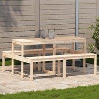 Berkfield Home Picnic Table 160x134x75 cm Solid Wood Pine in Brown | Size: 160 x 134 x 75 cm