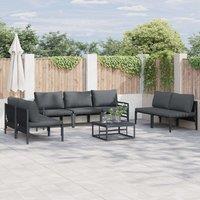 Berkfield Home Garden Sofa Set 7 pcs Anthracite Steel