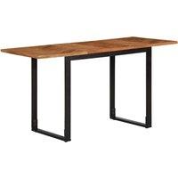 Berkfield Home Dining Table 140x70x75 cm Solid Wood Acacia in Brown | Size: 140 x 70 x 75 cm
