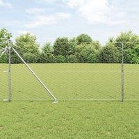 Berkfield Home Fencing Set Set of 2 Galvanised steel 25 x 1.2 m Durable in Silver