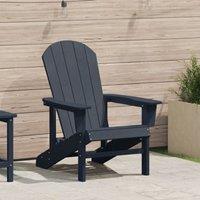 Berkfield Home Adirondack Chair Navy Blue 74x82x91 cm HDPE | Size: 74 x 82 x 91 cm
