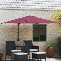 Berkfield Home Patio Umbrella Bordeaux red Polyester fabric Large Collapsible