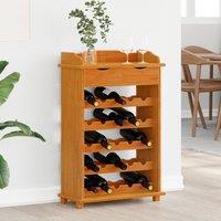 Berkfield Home Wine Rack 90x60x30 cm Solid Wood Pine in Brown | Size: 90 x 60 x 30 cm