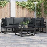 Berkfield Home Garden Sofa Set 5 pcs Black 70 x 70 x 32 cm Aluminium