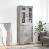 Berkfield Home Highboard Grey Sonoma 69.5x34x180 cm Engineered Wood