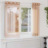 Berkfield Home Voile Curtains with Grommets 2 pcs Terracotta in Brown