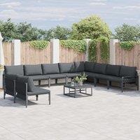 Berkfield Home Garden Sofa Set 10 pcs Anthracite Steel