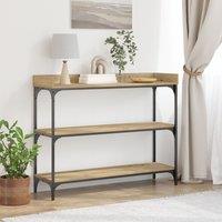 Berkfield Home Console Table Artisan Oak 100x30x80 cm Engineered Wood & Steel in Brown | Size: 100 x 30 x 80 cm