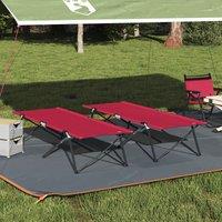 Berkfield Home Folding Sun Beds with Carry Bags 2 pcs Red 600D Oxford Fabric