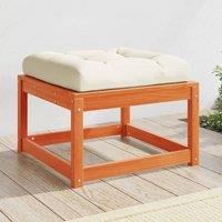Berkfield Home Garden Footstool with Cushions Wax Brown Solid Wood Pine
