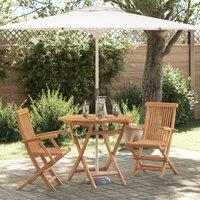 Berkfield Home 3 Piece Folding Garden Bistro Set Solid Wood Acacia in Beige