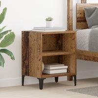 Berkfield Home Bedside Cabinet Old Wood 40x30x50 cm Engineered Wood in Brown | Size: 40 x 30 x 50 cm