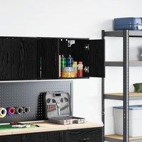 Berkfield Home Garage Wall Cabinet Black Engineered Wood