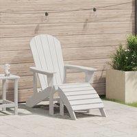 Berkfield Home Adirondack Chair with Footrest White HDPE