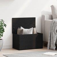 Berkfield Home Storage Box with Lid Black Oak 60x35x35 cm Engineered Wood | Size: 60 x 35 x 35 cm