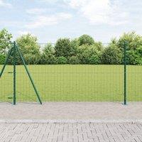 Berkfield Home Euro Fence with 7 Flanged Posts 1.2 x 10 m Galvanised Steel in Silver