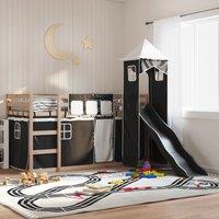 Berkfield Home Bunk Bed without Mattress with Slide White & Black 80x200 cm