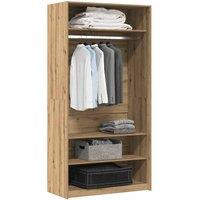 Berkfield Home Wardrobe Artisan Oak 100x50x200 cm Engineered Wood in Brown | Size: 100 x 50 x 200 cm
