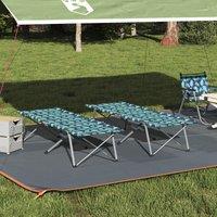 Berkfield Home Folding Camping Beds 2 pcs with Carry Bag Leaf Pattern 600D Oxford Fabric