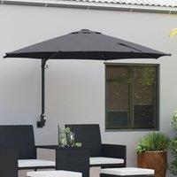 Berkfield Home Wall-mounted Garden Parasol with LEDs Antracite 248 cm