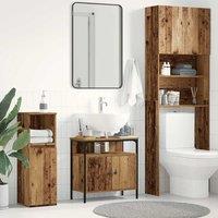 Berkfield Home Bathroom Sink Cabinet Old Wood 60x30x60 cm Engineered Wood in Brown | Size: 60 x 30 x 60 cm