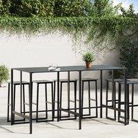 Berkfield Home Bar Table Black 200x100x110 cm Powder-coated Steel | Size: 200 x 100 x 110 cm