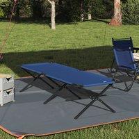 Berkfield Home Folding Sun Bed with Carry Bag Blue 600D Oxford Fabric