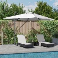 Berkfield Home Cantilever Roma Parasol with LEDs Sand 352x251x265 cm Aluminium in Beige | Size: 352 x 251 x 265 cm