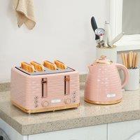 HOMCOM Kettle & Toaster Set 1.7L Kettle & Toaster in Light Pink