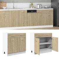 Berkfield Home Drawer Bottom Cabinet Lyon Sonoma Oak 80x46x81.5 cm Engineered Wood in Brown