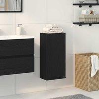 Berkfield Home Wall-mounted Cabinet Black Oak 32x20x67 cm Engineered Wood | Size: 32 x 20 x 67 cm