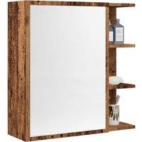 Berkfield Home Bathroom Mirror Cabinet Old Wood 62.5x20.5x64 cm Engineered Wood in Brown