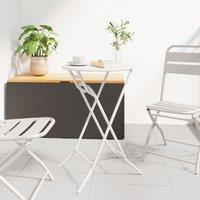 Berkfield Home Folding Garden Table White 50x72 cm Steel | Size: 50x72 cm