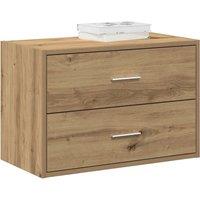 Berkfield Home Cabinet with 2 Drawers Artisan Oak 60x31x40 cm Engineered Wood in Brown | Size: 60 x 31 x 40 cm