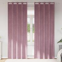 Berkfield Home Blackout Curtains with Eyelets 2 pcs Dark Pink Velvet