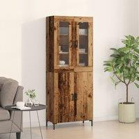Berkfield Home Sideboard with Wall Cabinet Old Wood Engineered Wood in Brown