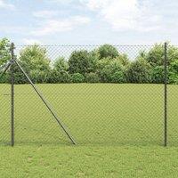 Berkfield Home Chain Link Fence Grey 1.5x10 m Steel