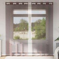 Berkfield Home Voile Curtains with Grommets 2 pcs Brown 140x225 cm