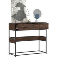 Berkfield Home Console Table Brown Oak 90x35x80 cm Engineered Wood | Size: 90 x 35 x 80 cm