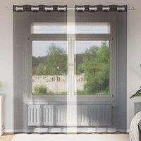 Berkfield Home Voile Curtains with Grommets 2 pcs Black 140x245 cm
