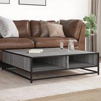 Berkfield Home Coffee Table Grey Sonoma 100x100x30 cm Engineered Wood & Metal | Size: 100 x 100 x 30 cm